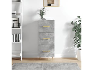 Buffet cuisine, meuble de rangement, bahut gris béton 34,5x34x90 cm bois d'ingénierie shl21506