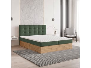 Lit avec rangement 140x200 cm <strong>MASSENO</strong>  <strong></strong> coloris vert