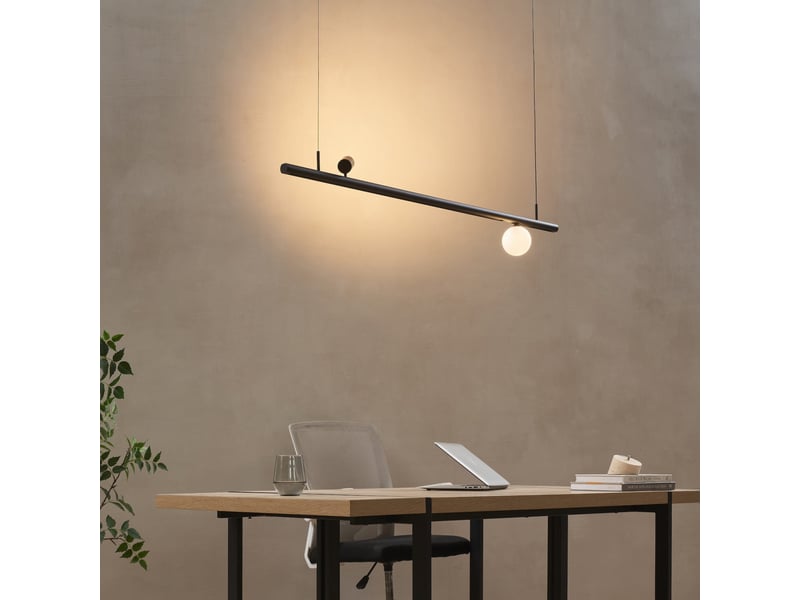 Suspension noire design système magnétique spot et boule led 10w - lyne Lyne - Conforama C