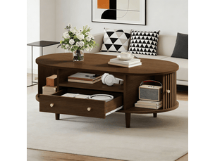 Table basse rectangulaire coloris marron <strong></strong> <strong></strong> - 50 cmx100 cm