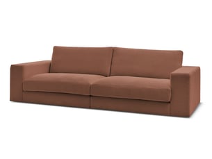 Canapé droit fixe BOBOCHIC LEONARD 3 places Tissu orange