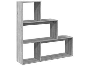 Étagère de rangement, bibliothèque 3 niveaux sonoma gris 123x29x123 cm