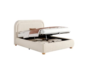 Lit coffre 140x200 cm <strong>KORFEE</strong> <strong></strong> coloris beige