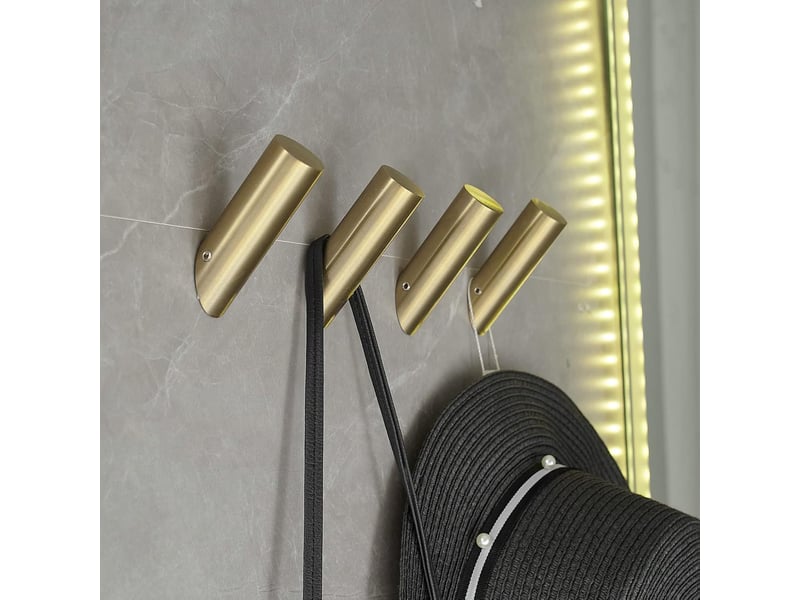Crochets à serviettes, porte-manteaux, muraux, porte-manteaux pour salle de bain, résistants, dorés, 4 pièces, jaune - Conforama A