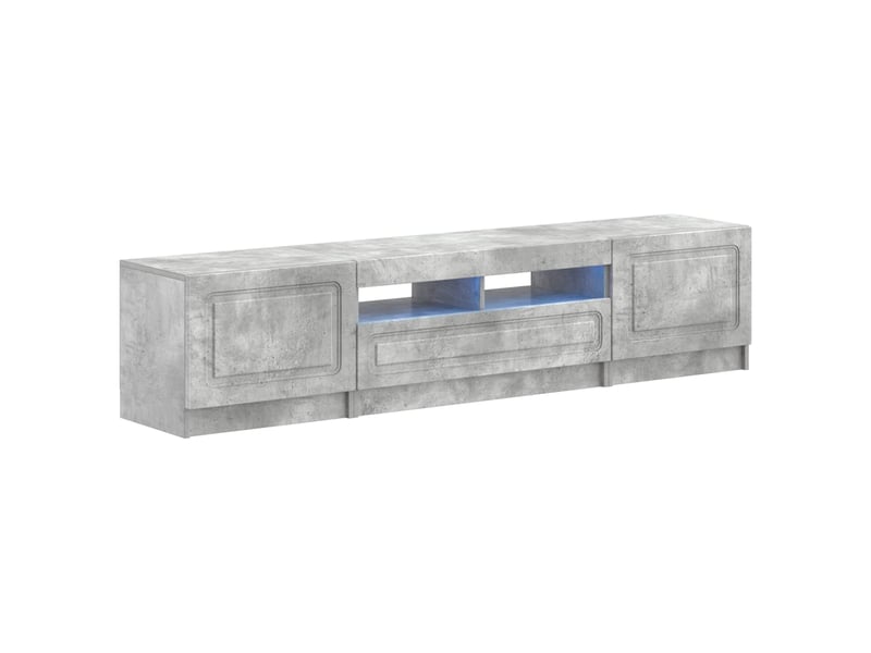 Meuble tv - banc tv - meuble de rangement led utrecht 3 pcs gris béton bois d'ingénierie - Conforama A