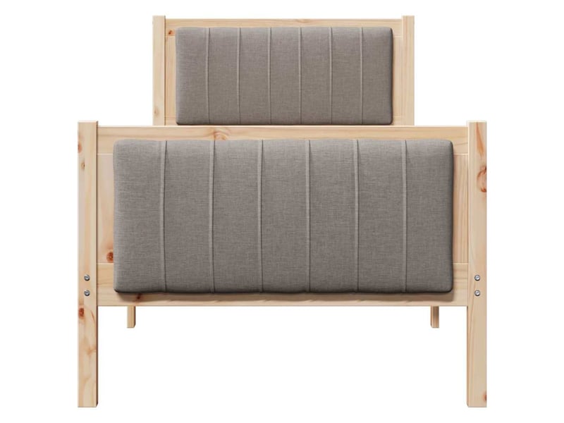  Lit simple- lit adulte -  cadre de lit marron et taupe 80 x 200 cm bois massif en pin  - Conforama D