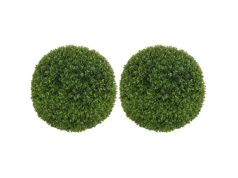  Lot de 2 boules de buis artificiel vert ø 40 cm en plastique, décoration intérieure et extérieure sans entretien  - Conforama A