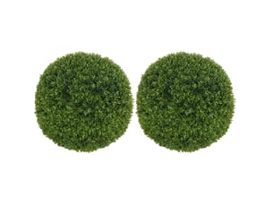 Lot de 2 boules de buis artificiel vert ø 40 cm en plastique, décoration intérieure et extérieure sans entretien