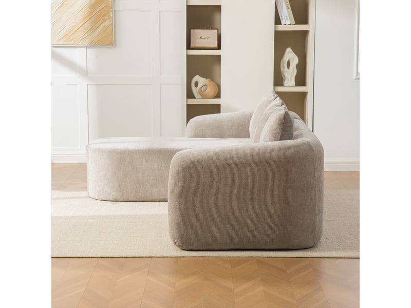  Canapé modulaire en chenille 3 places gris - sans montage, assise moelleuse avec coussin  - Conforama B