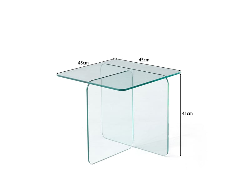  Table de salon verre trempé verre transparent verre courbé  - Conforama C