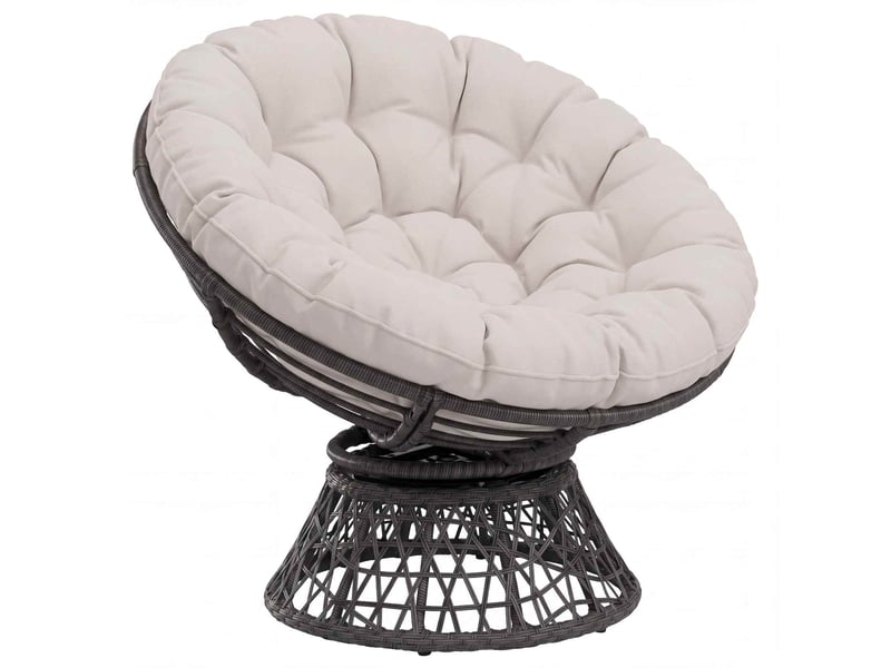 Coussin de chaise papasan, coussin d'assise vianen 100 % polyester blanc cf54224 - Conforama C