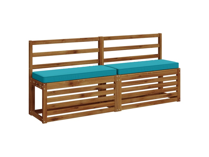 Lot de 2 coussins de banc, coussins d'assise vught 100 % polyester turquoise cf58591 - Conforama A