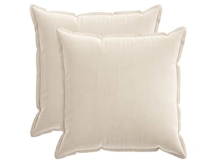 Lot de 2 housses de coussin houten crème 80 x 80 cm tissu chenille cf49308
