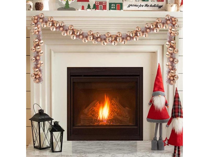  Guirlande de boules de noël led rose doré 186 cm polystyrène  - Conforama B