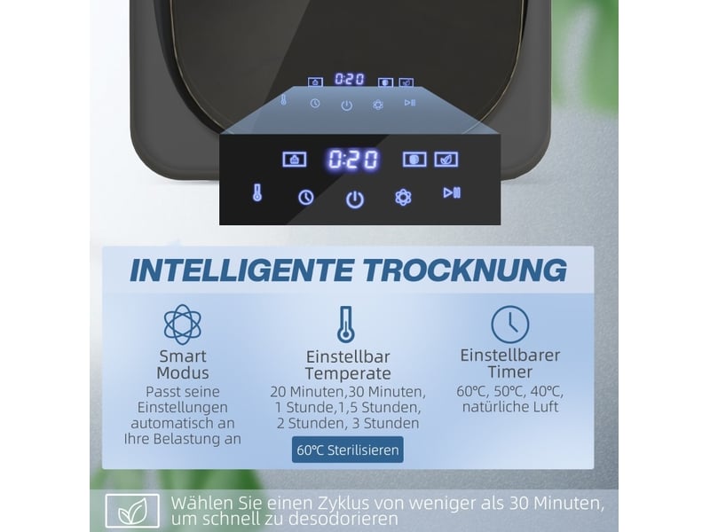  Mini sèche-linge à évacuation 48x40x56 cm 4 kg 6 programmes écran tactile led métal gris  - Conforama C