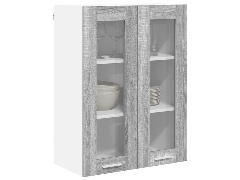 Meuble de rangement, armoire suspendue gris sonoma 60x31x80cm bois d'ingénierie - Conforama C