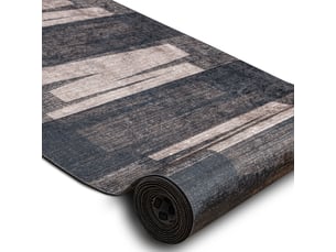 Tapis de couloir antidérapant lotus veneto 60910 rayures, géométriques marron lavable 100 cm 100x360 cm