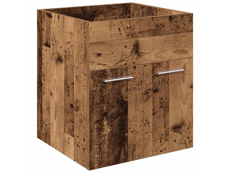 Meuble lavabo avec bassin et robinet intégré, armoire de salle de bains vieux bois cf65563 - Conforama D
