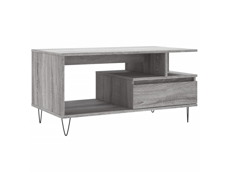  Table basse - table de salon - table à thé sonoma gris 90x49x45 cm bois d'ingénierie  - Conforama A