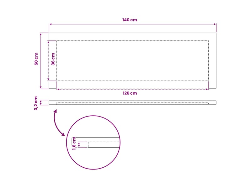 Vidaxl plateau de table rectangulaire 140 x 50 x 3 cm rectangulaire - Conforama C