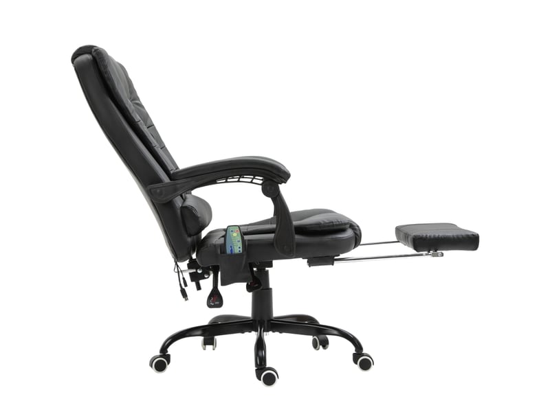  Chaise de bureau vinsetto massante 7 zones, hauteur réglable, pivotante avec repose-pieds intégré  - Conforama D