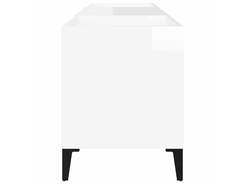  Armoire à disques, armoire de rangement blanc brillant 121x38x48 cm bois d'ingénierie  - Conforama E