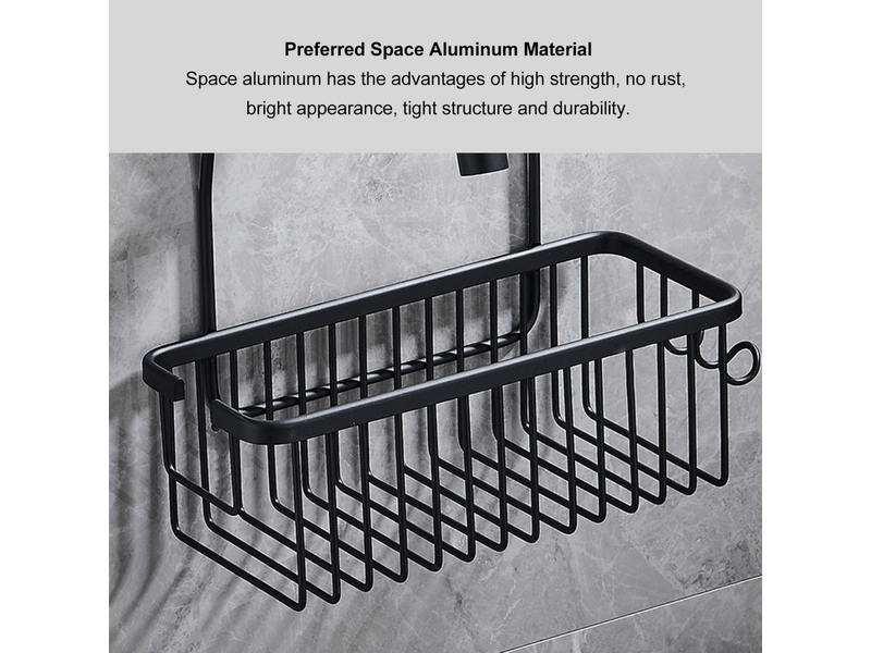  Étagère de rangement pour toilettes, panier de rangement en aluminium grande capacité, organiseur de salle de bain  - Conforama C