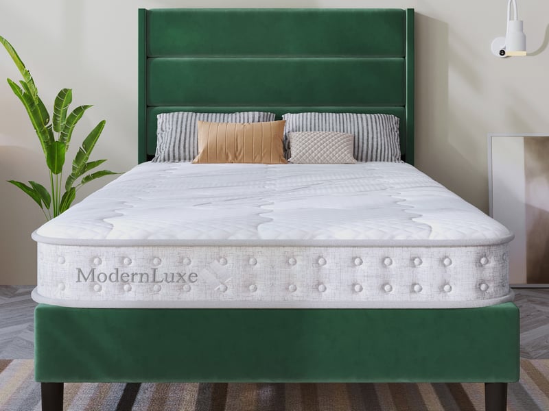  Matelas en mousse froide simple 90×200 cm h3, 7 zones et respirant - 15 cm, polyester blanc  - Conforama B