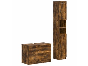 Ensemble de 2 meubles de salle de bain utrecht chêne fumé cf63207