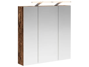 Armoire miroir salle de bain, meuble de rangement bois ancien 70x14.5x70 cm shl5399