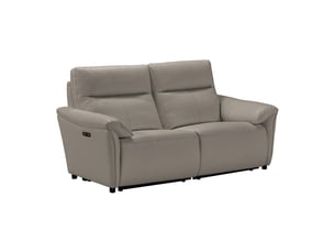 Canapé droit relax électrique <strong>ALTOBUY</strong> <strong>BALCO</strong> 3 places Assise Cuir / Caisse PU gris
