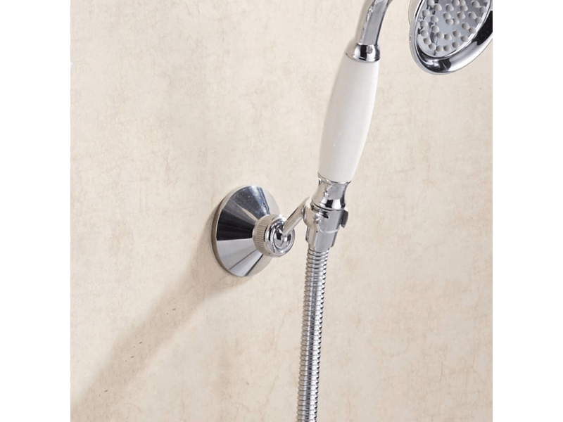  Support de douche mural support mural pour douchette orientable 360°pour douchette ou pommeau de douche.  - Conforama D