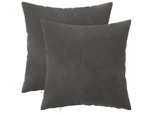 Lot de 2 coussins avec oreiller, coussins décoratifs heerlen gris foncé velours cf50498