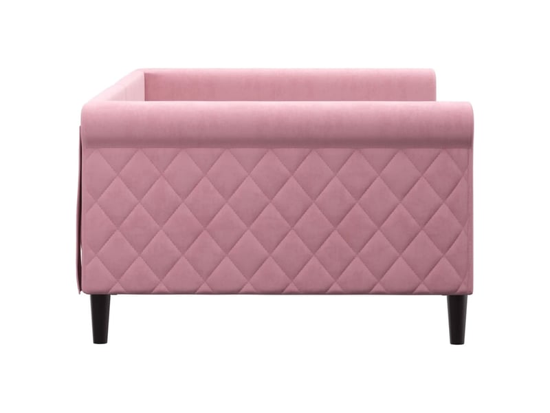  Lit simple- lit adulte -  lit de repos rose 100x200 cm velours  - Conforama C