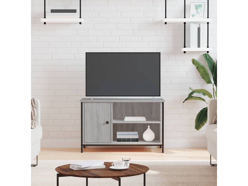  Meuble tv - banc tv - meuble de rangement sonoma gris 80x40x50 cm bois d'ingénierie  - Conforama B
