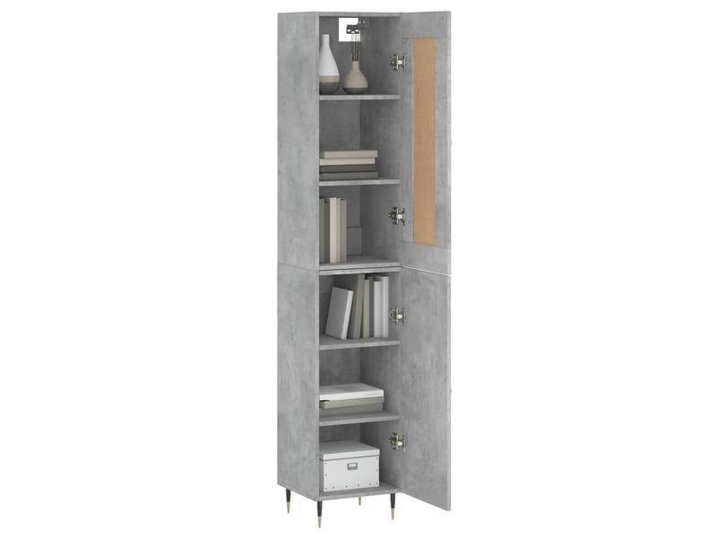  Buffet haut - bahut - meuble de rangement gris béton 34,5x34x180 cm bois d'ingénierie  - Conforama C
