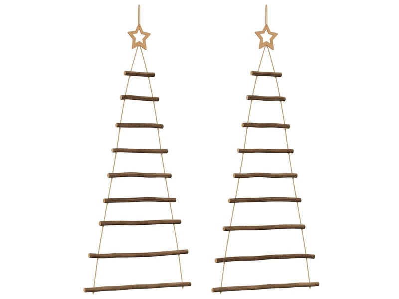  Sapins de noël suspendus avec étoiles supérieures 2 pièces 55 x 120 cm branche naturelle  - Conforama A