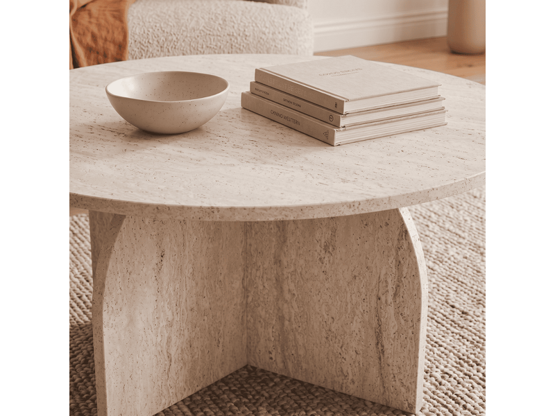  Table basse avec plateau rond d80 cm - clover  - Conforama C