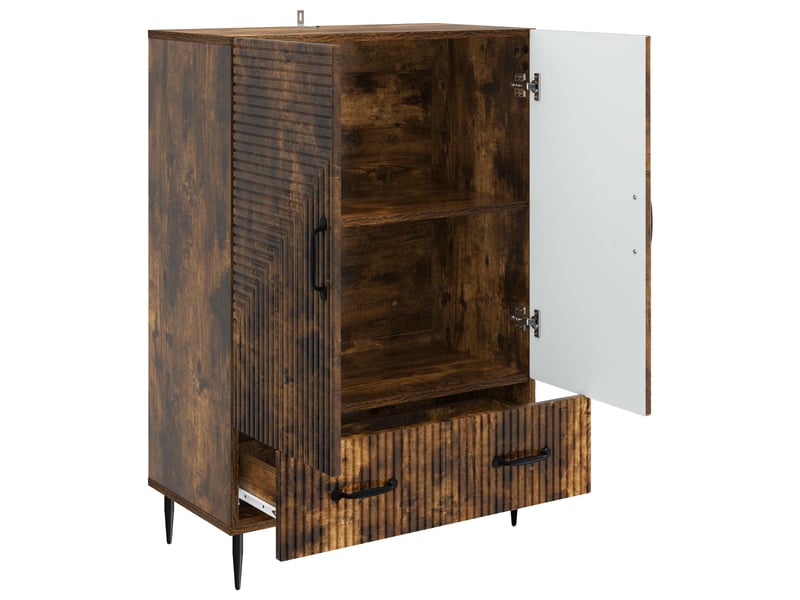 Buffet - bahut - meuble de rangement chêne fumé 66 x 34,5 x 95 cm bois d'ingénierie  - Conforama D