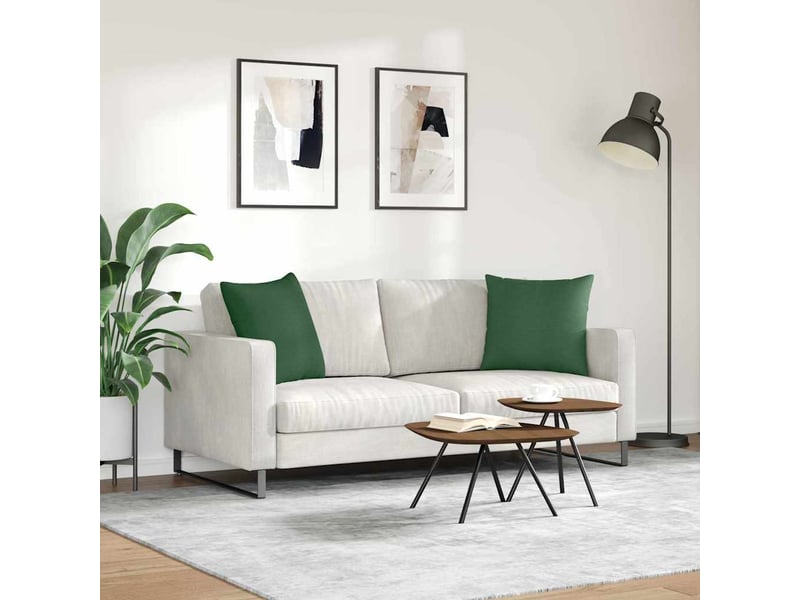 Lot de 2 coussins de canapé, coussins décoratifs vert foncé 50 x 50 cm cf59188  - Conforama D