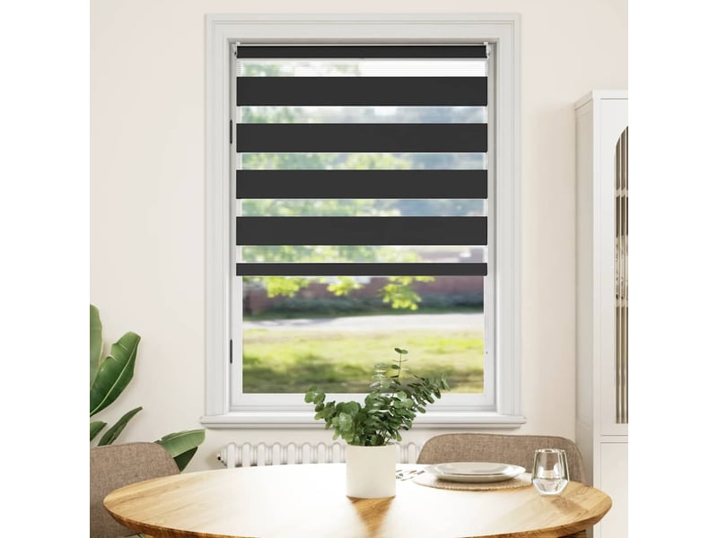  Store vénitien zébré, store de fenêtre 100,9 x 175 cm, largeur du tissu 96,7 cm, noir cf48219  - Conforama B