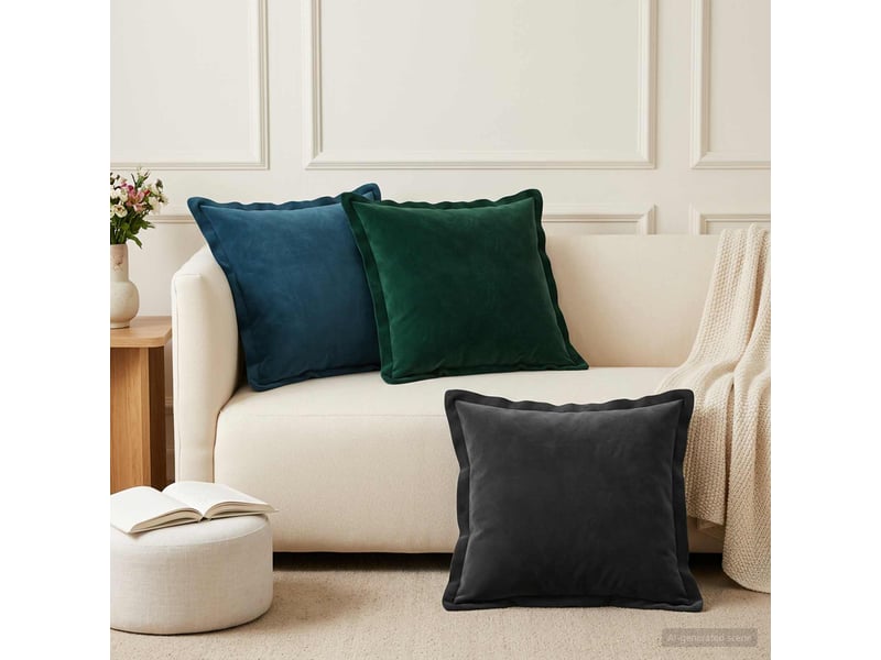  Lot de 2 coussins avec oreiller, coussins décoratifs houten bleu fløjl cf51021  - Conforama B