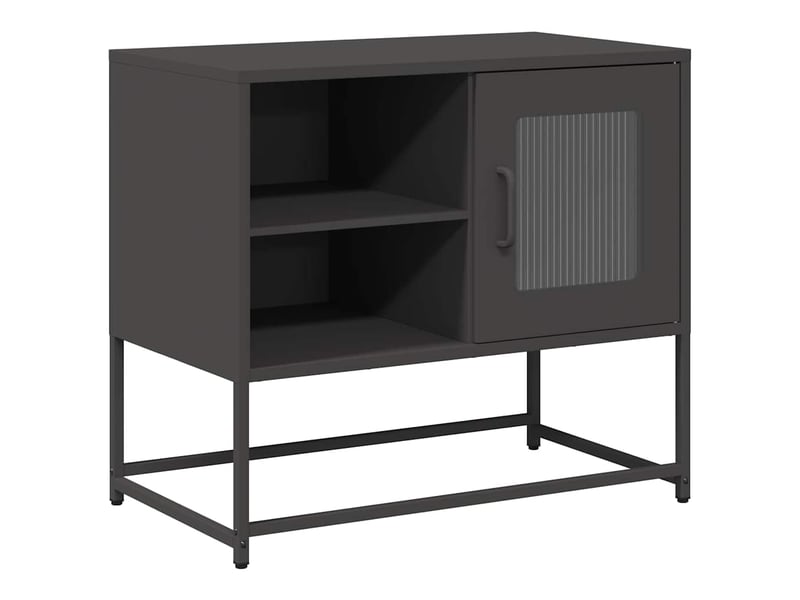  Meuble tv - banc tv - meuble de rangement noir 68x39x60,5 cm acier  - Conforama A