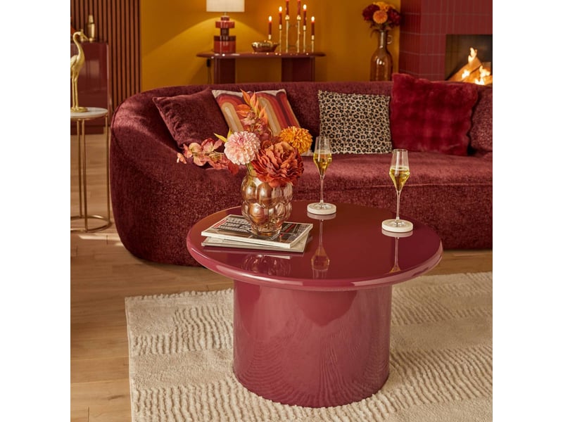  Table basse douglas ronde d.80cm rouge DOUGLAS - Conforama E