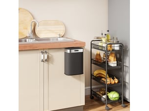 Poubelle de cuisine 5 l 21,5 × 19,5 × 30 cm inox noir