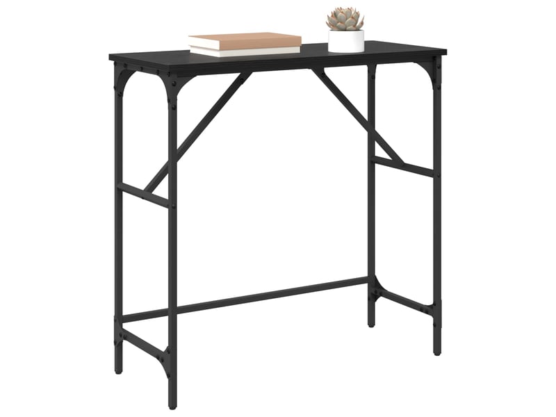  Table de chevet - table console chêne noir 75 x 32 x 75 cm bois d'ingénierie  - Conforama B