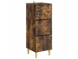 Armoire de rangement bureau, armoire à tiroirs chêne fumé 33 x 34,5 x 90 cm shl1343