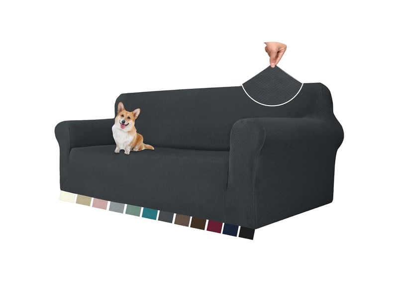  Housse de canapé 2 places extensible housse canapé avec accoudoirs  - Conforama A