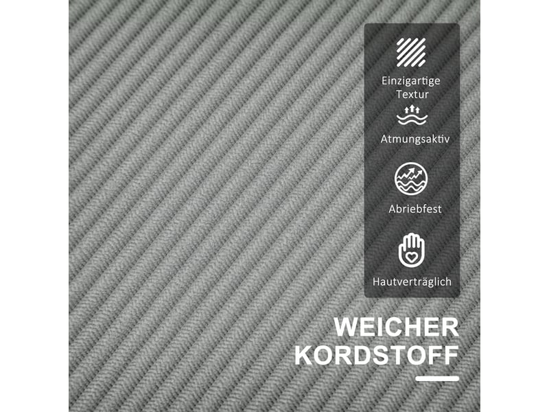 Canapé 2 places avec coffre velours côtelé gris clair 117 x 63 x 79 cm - Conforama E