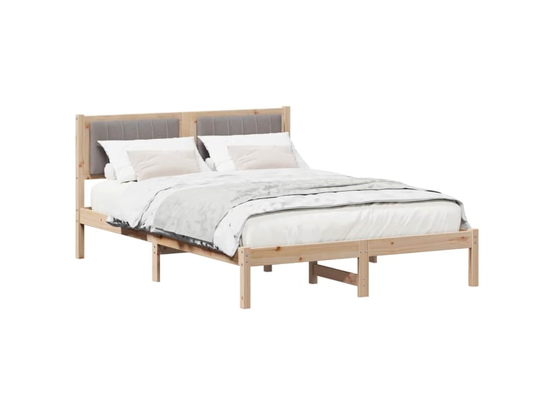  Lit double- lit adulte -  cadre de lit avec tête de lit rembourrée taupe 140 x 190 cm  - Conforama B